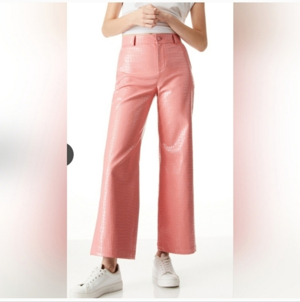 ALICE + OLIVIA TRENT VEGAN CROC CROPPED PANT SIZE 6 - Picture 10 of 13